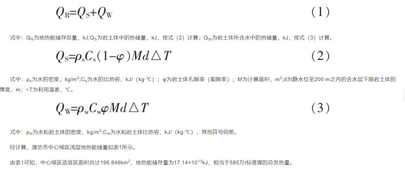 濰坊市中心城區淺層地熱能資源評價(jià)-地大熱能